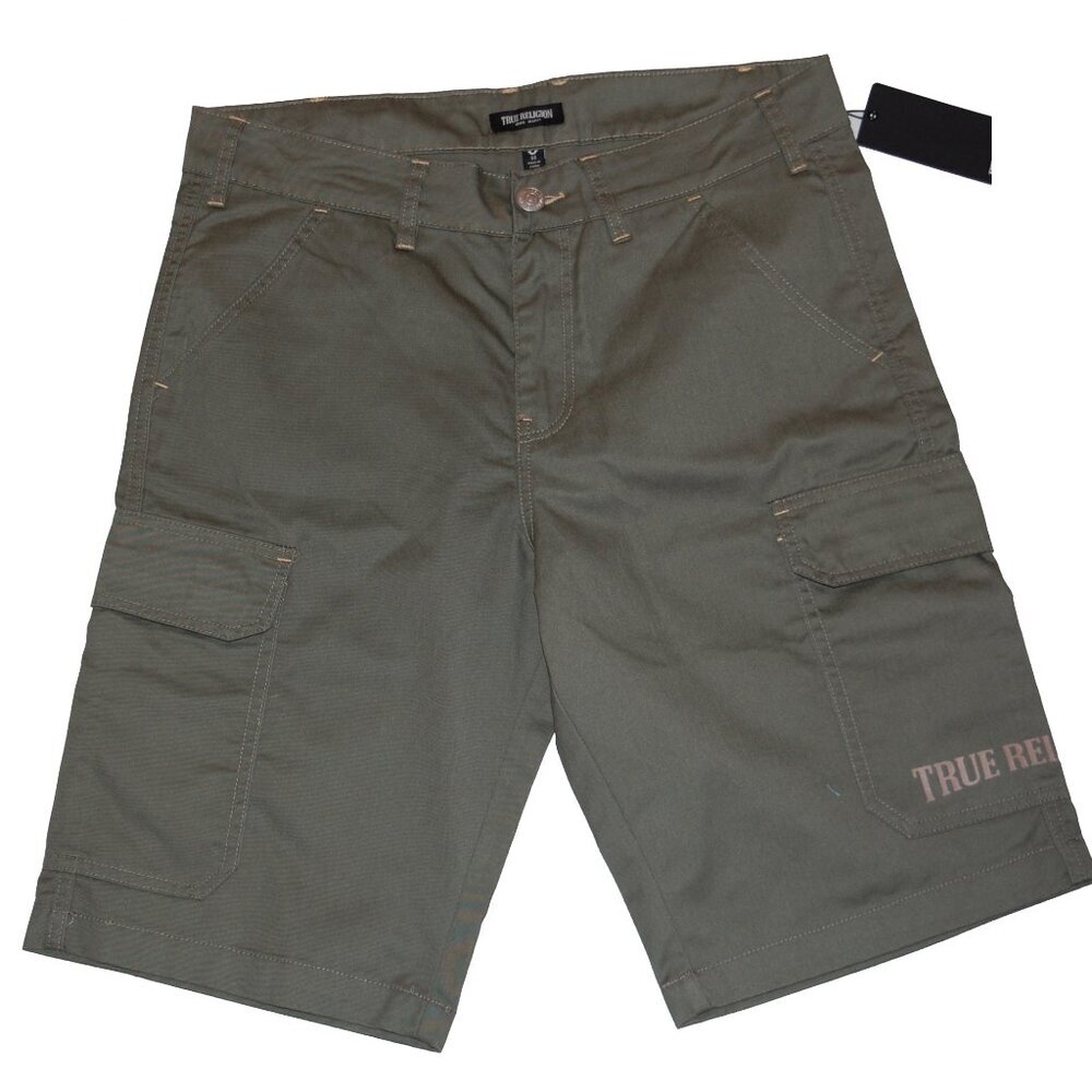 NWT True Religion Men's Cargo Shorts Kalmata Militant Green